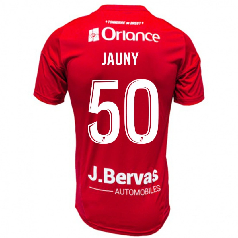 Danxen Dětské Noah Jauny #50 Červená Bílá Domů Hráčské Dresy 2024/25 Dres