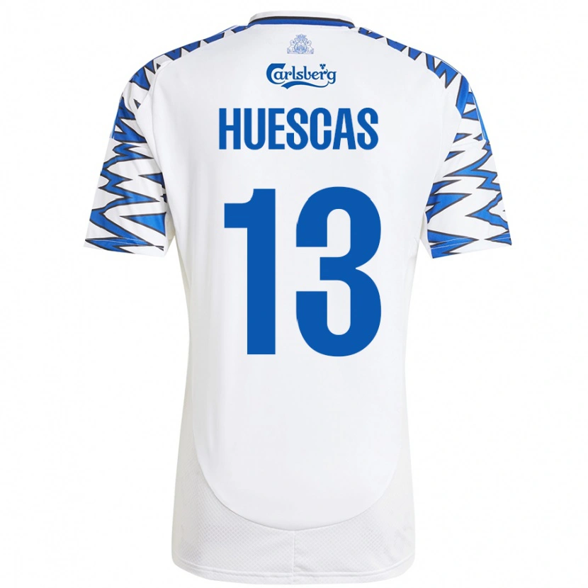 Danxen Dětské Rodrigo Huescas #13 Bílá Nebesky Modrá Domů Hráčské Dresy 2024/25 Dres