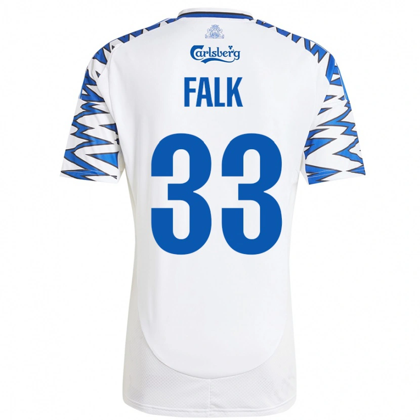 Danxen Dětské Rasmus Falk #33 Bílá Nebesky Modrá Domů Hráčské Dresy 2024/25 Dres