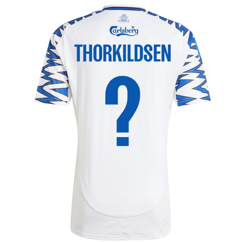 Danxen Dětské Elias Thorkildsen #0 Bílá Nebesky Modrá Domů Hráčské Dresy 2024/25 Dres