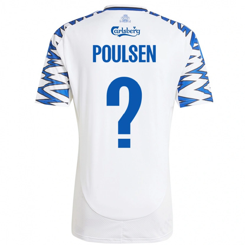 Danxen Dětské Xander Poulsen #0 Bílá Nebesky Modrá Domů Hráčské Dresy 2024/25 Dres