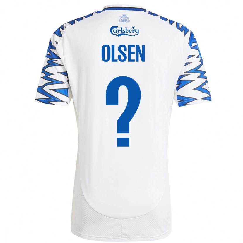 Danxen Dětské Gunnar Olsen #0 Bílá Nebesky Modrá Domů Hráčské Dresy 2024/25 Dres