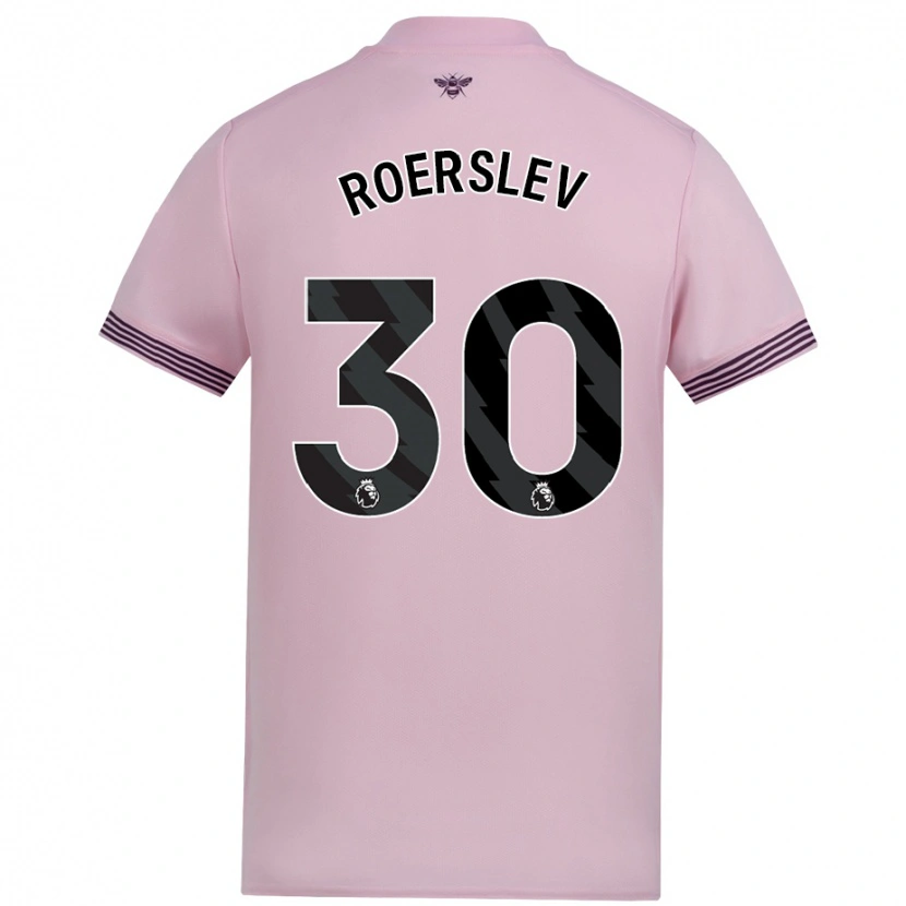 Danxen Dětské Mads Roerslev #30 Růžový Daleko Hráčské Dresy 2024/25 Dres