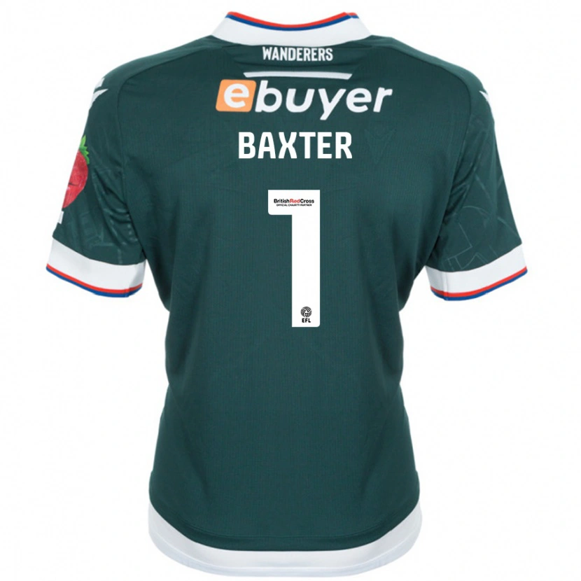 Danxen Dětské Nathan Baxter #1 Tmavě Zelená Daleko Hráčské Dresy 2024/25 Dres