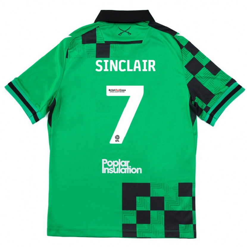 Danxen Dětské Scott Sinclair #7 Zelená Černá Daleko Hráčské Dresy 2024/25 Dres