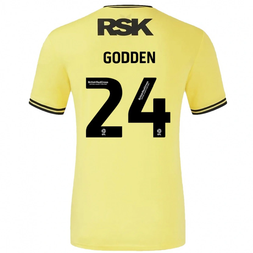 Danxen Dětské Matty Godden #24 Žlutá Černá Daleko Hráčské Dresy 2024/25 Dres