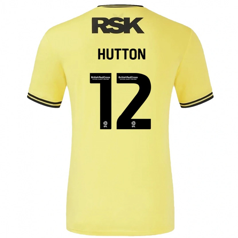 Danxen Dětské Jodie Hutton #12 Žlutá Černá Daleko Hráčské Dresy 2024/25 Dres