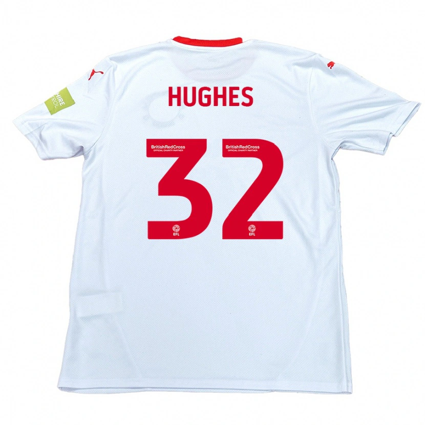 Danxen Dětské Kayden Hughes #32 Bílý Daleko Hráčské Dresy 2024/25 Dres