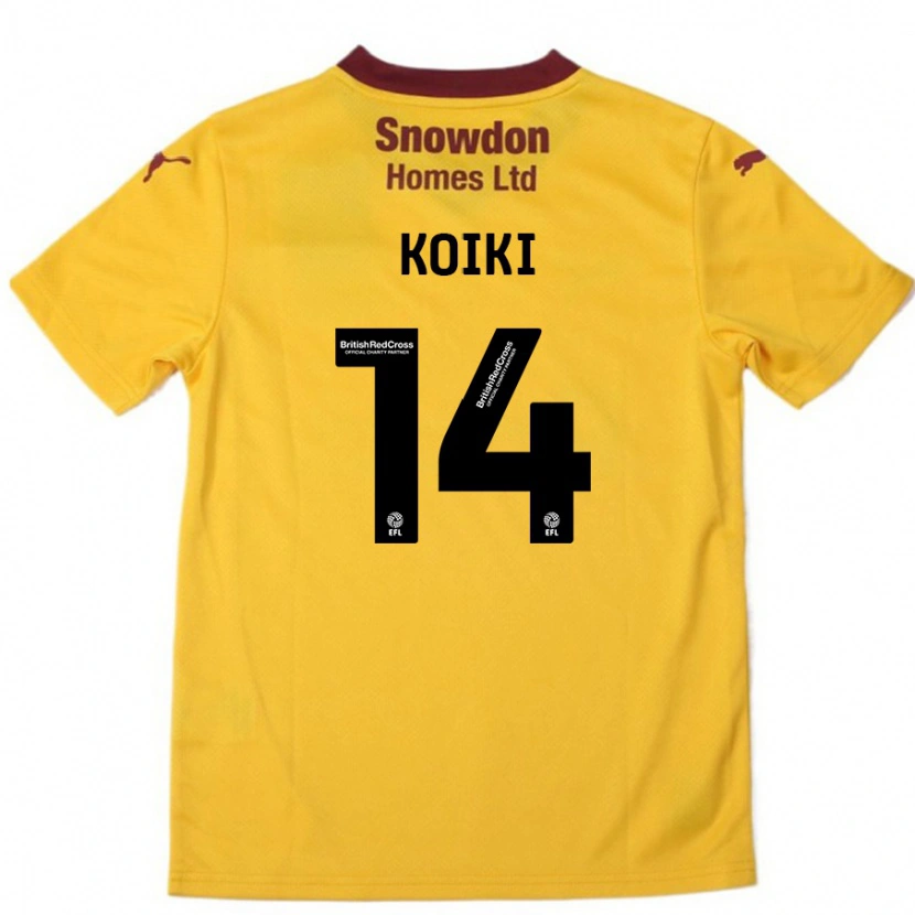 Danxen Dětské Ali Koiki #14 Oranžová Burgundská Daleko Hráčské Dresy 2024/25 Dres