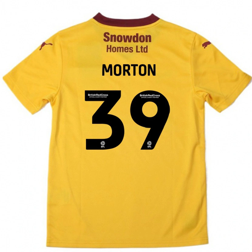 Danxen Dětské Callum Morton #39 Oranžová Burgundská Daleko Hráčské Dresy 2024/25 Dres