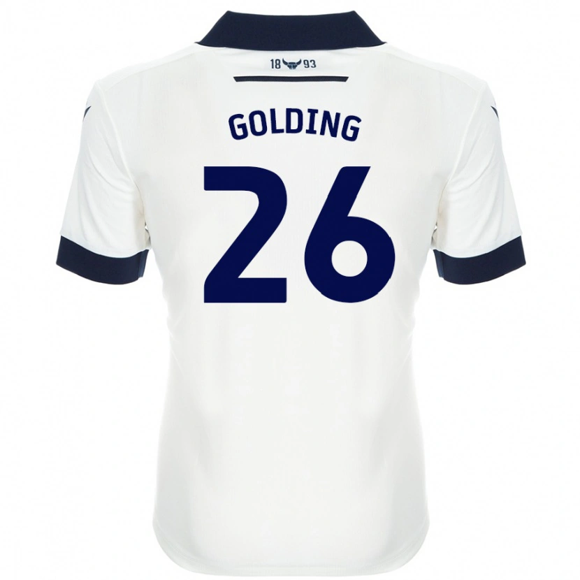 Danxen Dětské James Golding #26 Bílá Tmavě Modrá Daleko Hráčské Dresy 2024/25 Dres