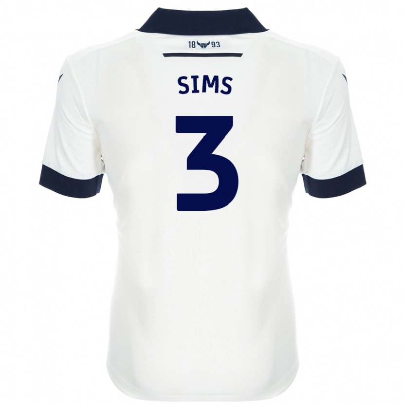 Danxen Dětské Gemma Sims #3 Bílá Tmavě Modrá Daleko Hráčské Dresy 2024/25 Dres