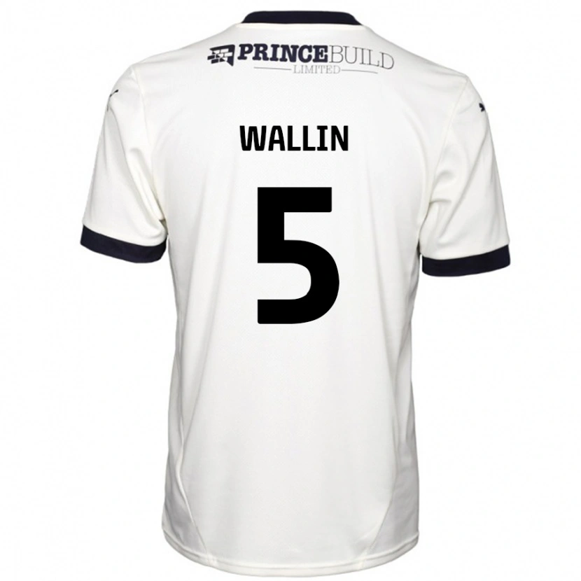 Danxen Dětské Oscar Wallin #5 Off White Černá Daleko Hráčské Dresy 2024/25 Dres