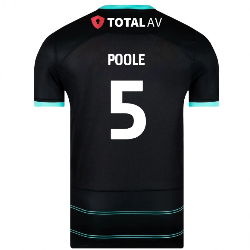 Danxen Dětské Regan Poole #5 Černý Daleko Hráčské Dresy 2024/25 Dres