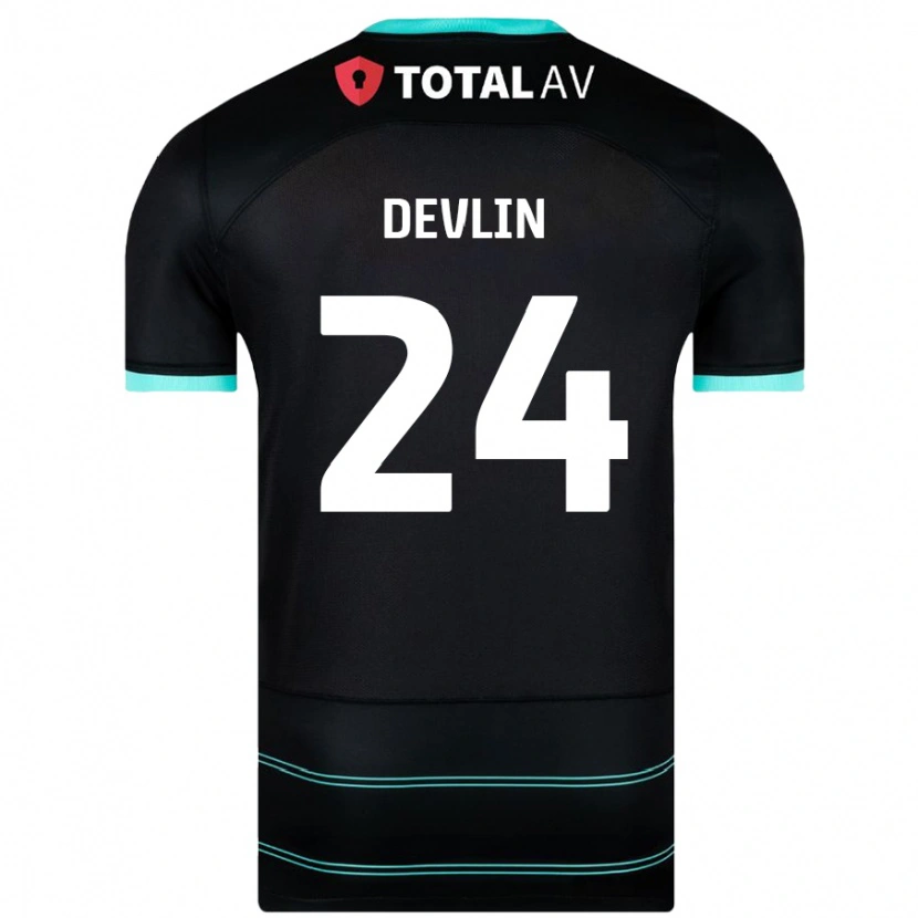 Danxen Dětské Terry Devlin #24 Černý Daleko Hráčské Dresy 2024/25 Dres