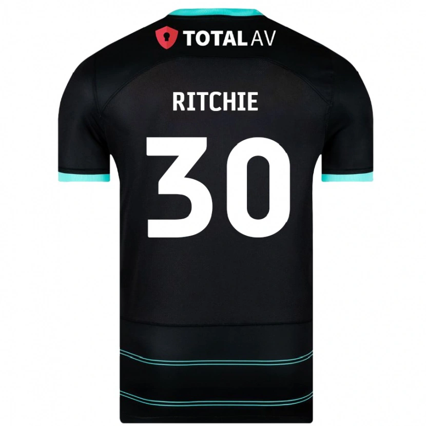 Danxen Dětské Matt Ritchie #30 Černý Daleko Hráčské Dresy 2024/25 Dres