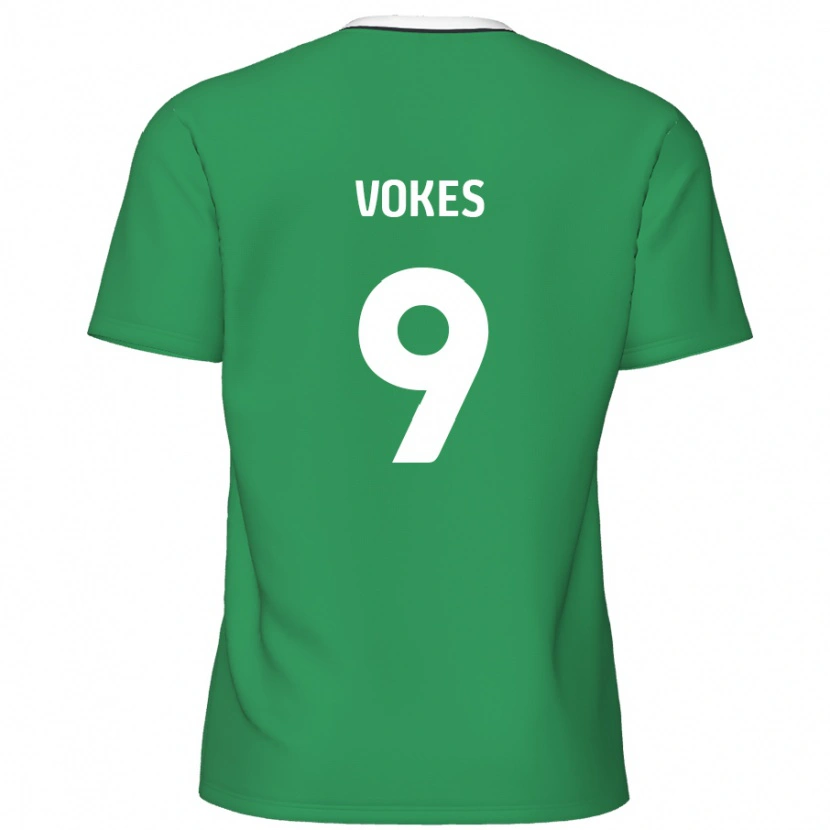 Danxen Dětské Sam Vokes #9 Zelené Bílé Pruhy Daleko Hráčské Dresy 2024/25 Dres