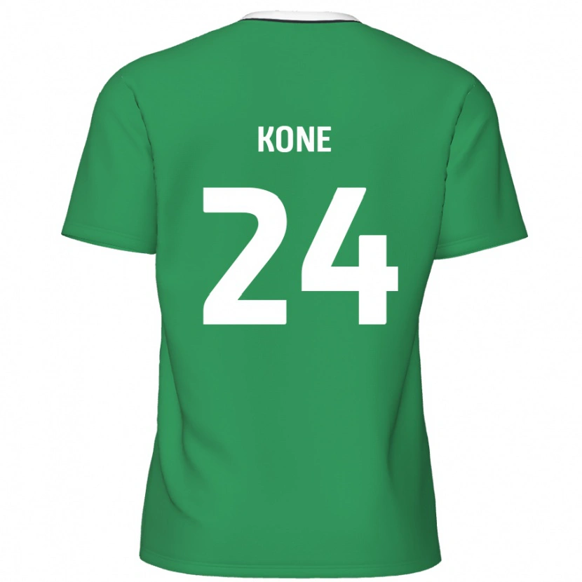 Danxen Dětské Richard Kone #24 Zelené Bílé Pruhy Daleko Hráčské Dresy 2024/25 Dres