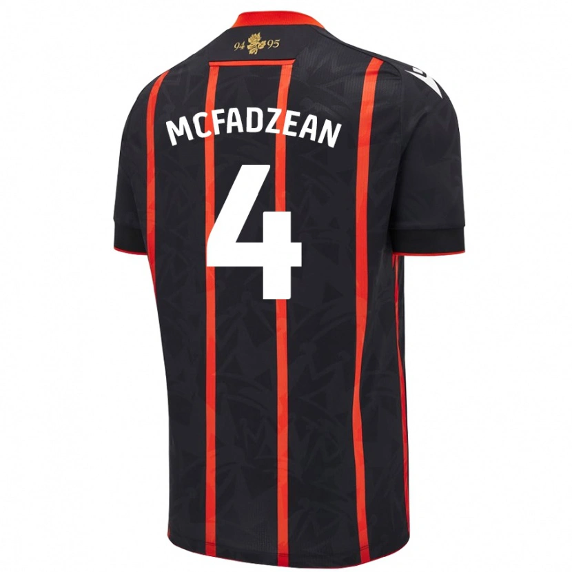 Danxen Dětské Kyle Mcfadzean #4 Černá Červená Daleko Hráčské Dresy 2024/25 Dres