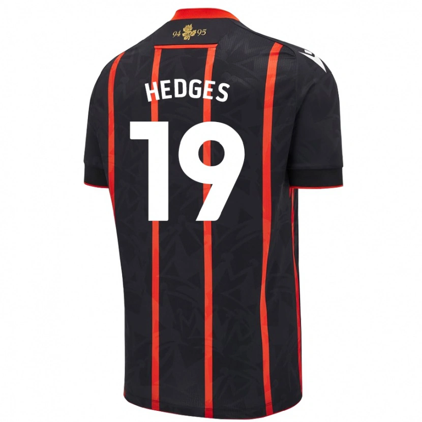 Danxen Dětské Ryan Hedges #19 Černá Červená Daleko Hráčské Dresy 2024/25 Dres