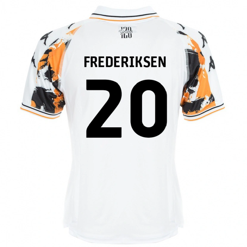 Danxen Dětské Abbey Frederiksen #20 Bílý Daleko Hráčské Dresy 2024/25 Dres