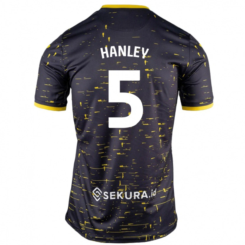 Danxen Dětské Grant Hanley #5 Černá Žlutá Daleko Hráčské Dresy 2024/25 Dres