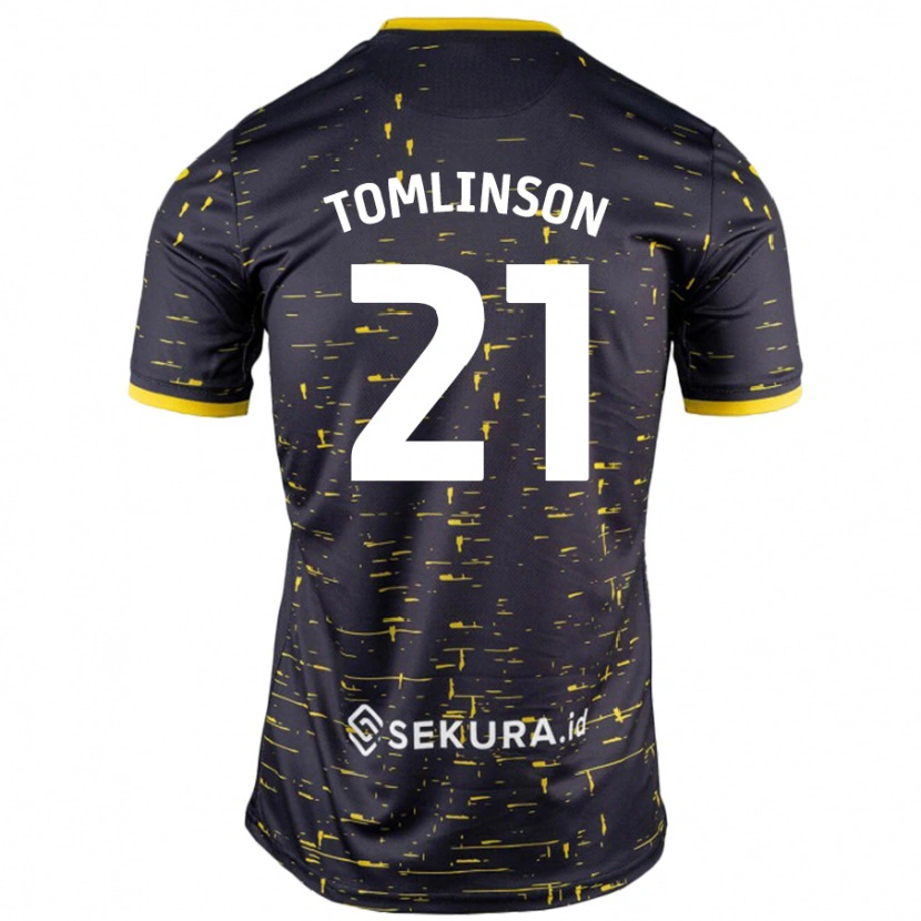 Danxen Dětské Lauren Tomlinson #21 Černá Žlutá Daleko Hráčské Dresy 2024/25 Dres