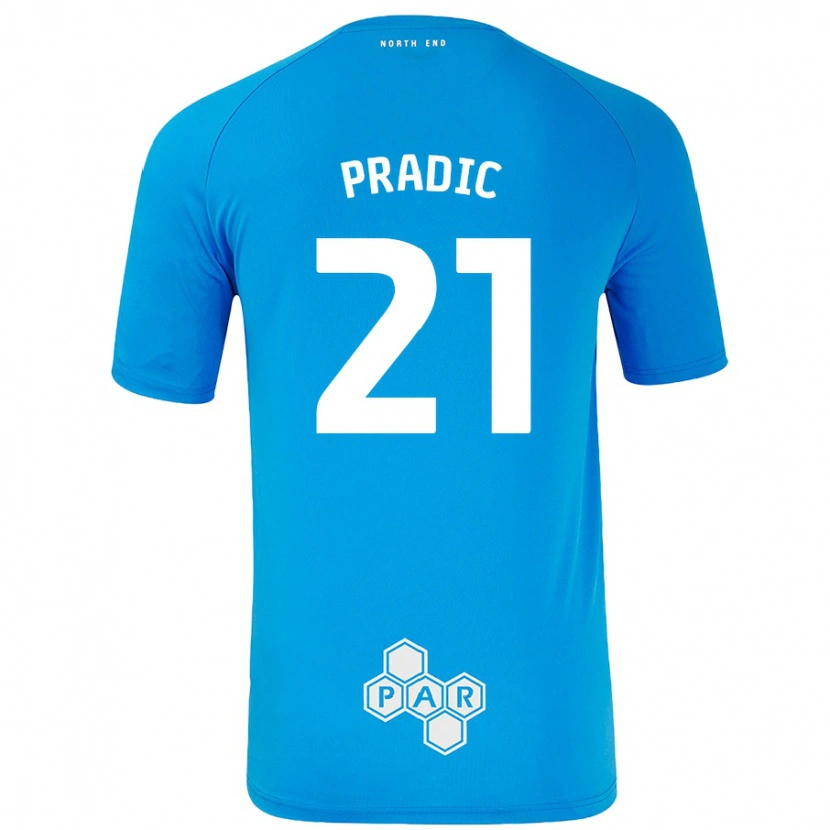 Danxen Dětské James Pradic #21 Nebesky Modrá Daleko Hráčské Dresy 2024/25 Dres