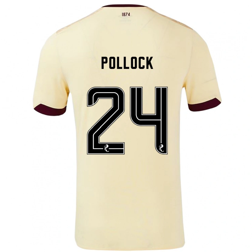 Danxen Dětské Finlay Pollock #24 Burgundsko Krémová Daleko Hráčské Dresy 2024/25 Dres