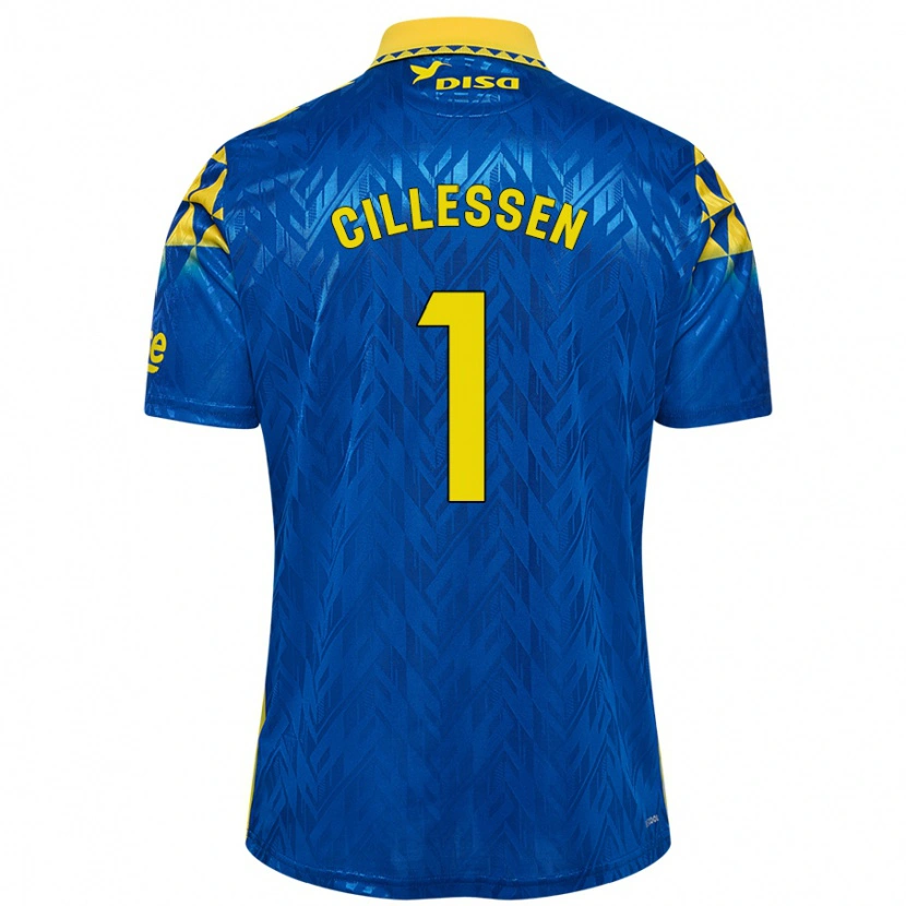 Danxen Dětské Jasper Cillessen #1 Modrá Žlutá Daleko Hráčské Dresy 2024/25 Dres