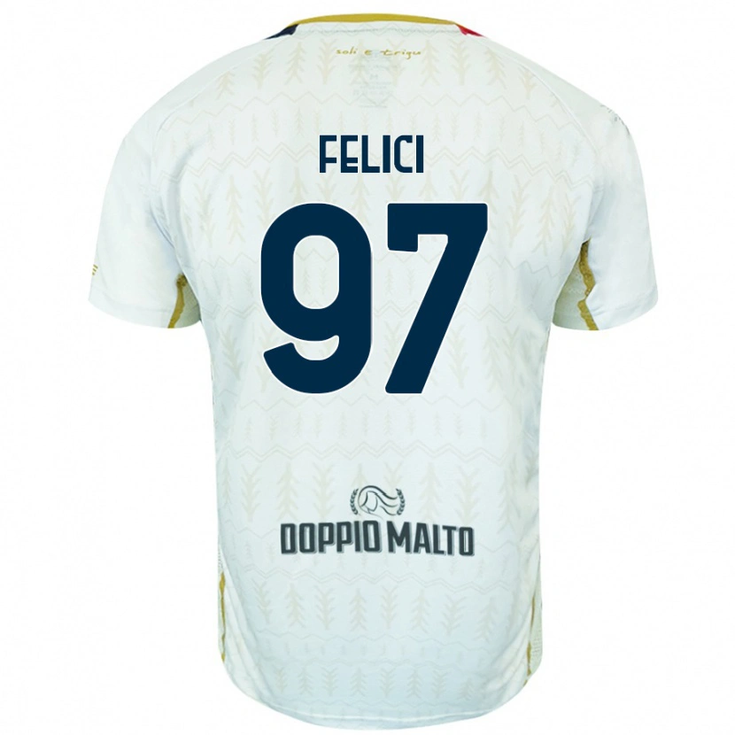 Danxen Dětské Mattia Felici #97 Bílý Daleko Hráčské Dresy 2024/25 Dres