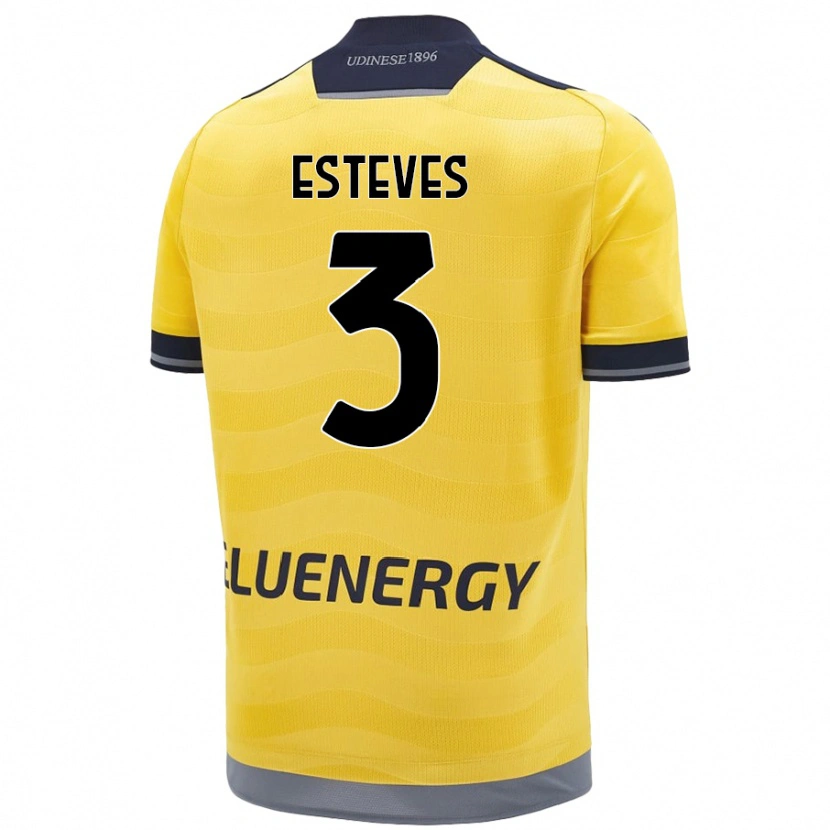 Danxen Dětské Gonçalo Esteves #3 Zlatý Daleko Hráčské Dresy 2024/25 Dres