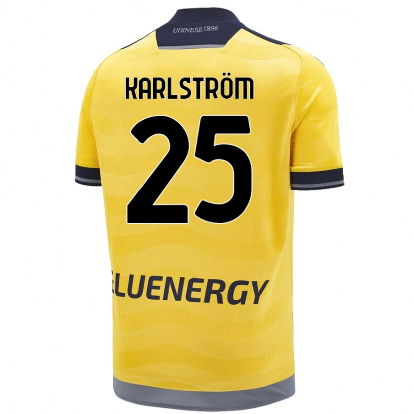 Danxen Dětské Jesper Karlström #25 Zlatý Daleko Hráčské Dresy 2024/25 Dres