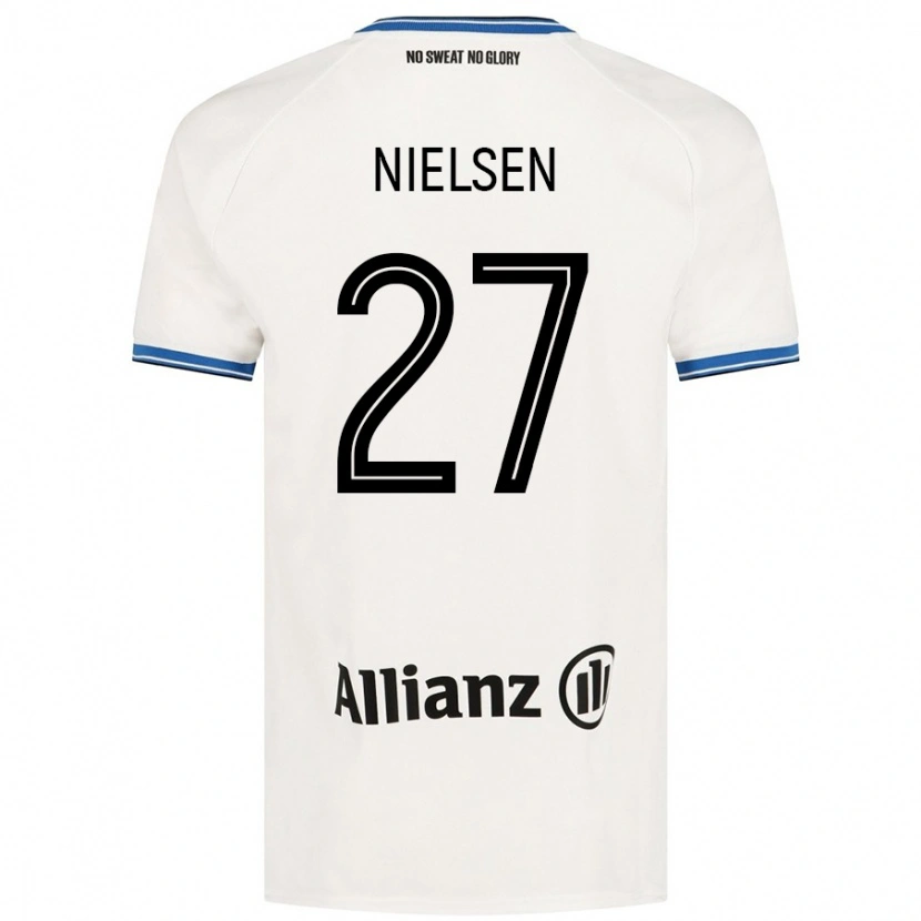 Danxen Dětské Casper Nielsen #27 Bílý Daleko Hráčské Dresy 2024/25 Dres