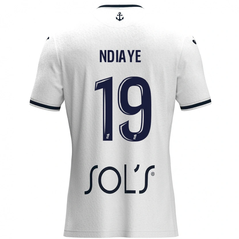 Danxen Dětské Rassoul Ndiaye #19 Bílá Tmavě Modrá Daleko Hráčské Dresy 2024/25 Dres