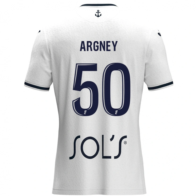 Danxen Dětské Paul Argney #50 Bílá Tmavě Modrá Daleko Hráčské Dresy 2024/25 Dres