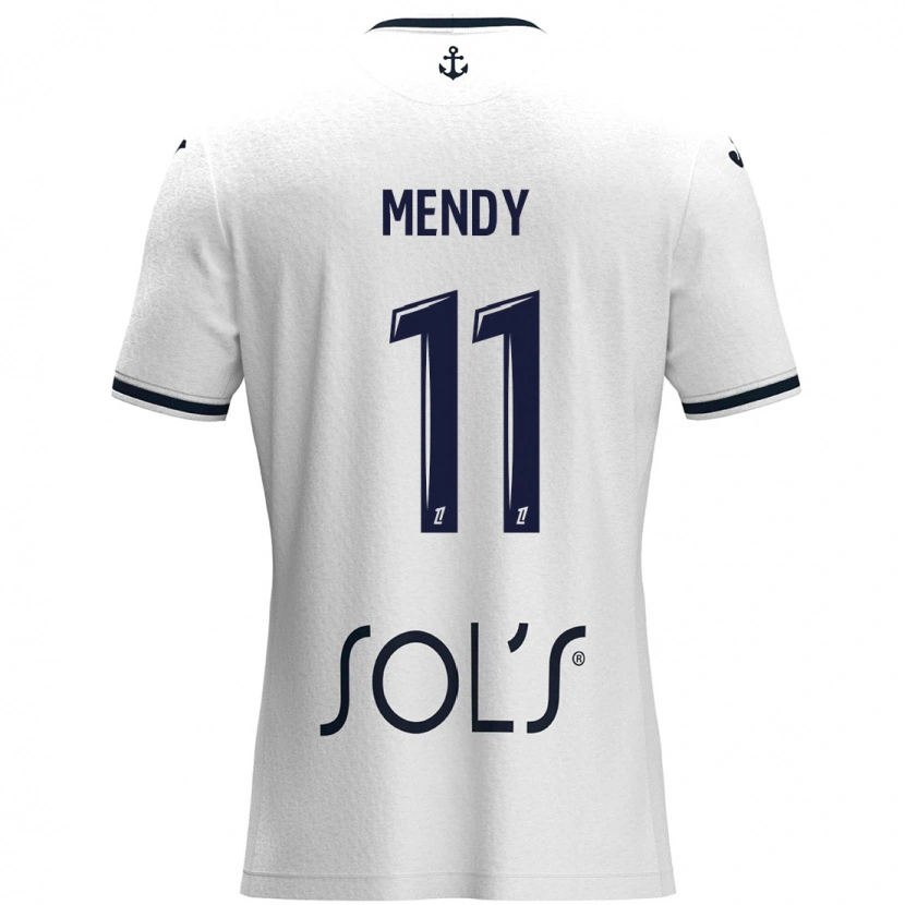 Danxen Dětské Mélinda Mendy #11 Bílá Tmavě Modrá Daleko Hráčské Dresy 2024/25 Dres