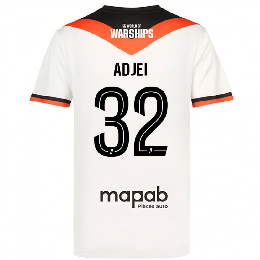 Danxen Dětské Nathaniel Adjei #32 Bílý Daleko Hráčské Dresy 2024/25 Dres