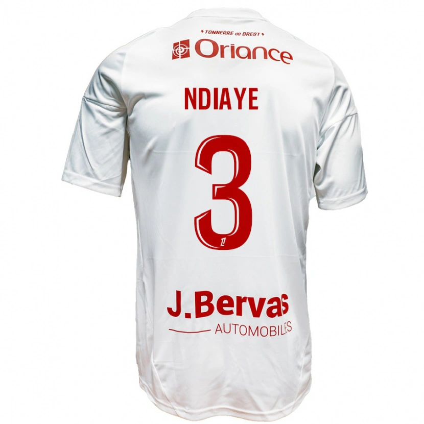 Danxen Dětské Abdoulaye Ndiaye #3 Bílá Červená Daleko Hráčské Dresy 2024/25 Dres