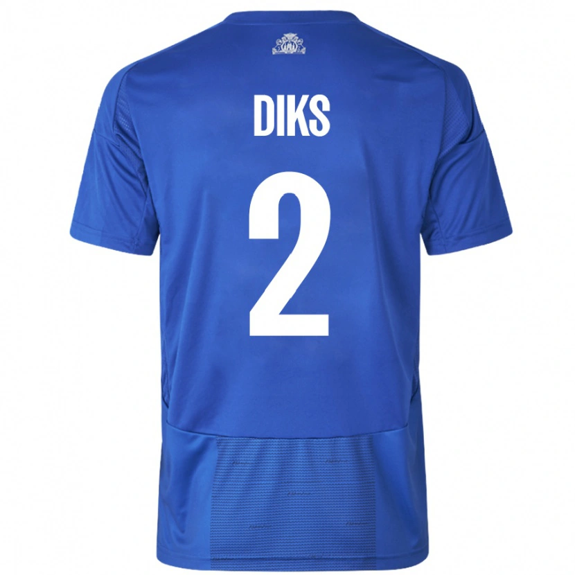 Danxen Dětské Kevin Diks #2 Bílá Modrá Daleko Hráčské Dresy 2024/25 Dres