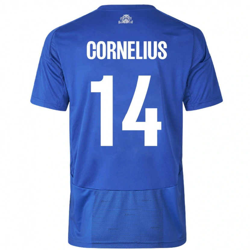 Danxen Dětské Andreas Cornelius #14 Bílá Modrá Daleko Hráčské Dresy 2024/25 Dres