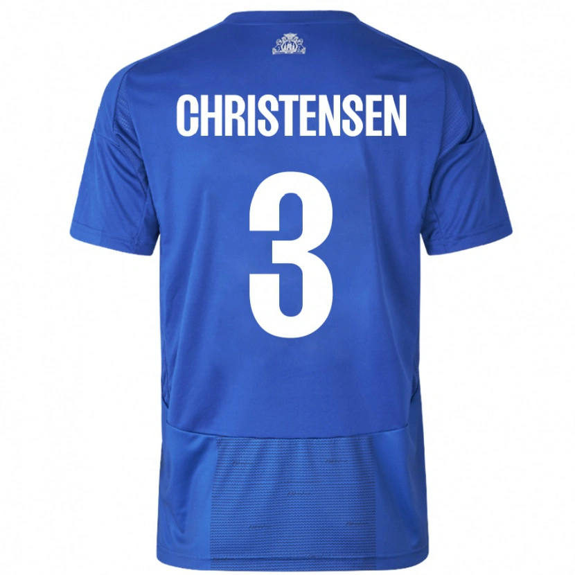 Danxen Dětské Sebastian Christensen #3 Bílá Modrá Daleko Hráčské Dresy 2024/25 Dres