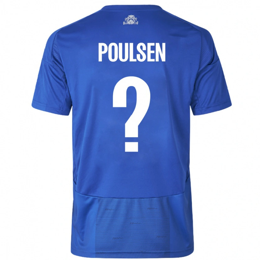 Danxen Dětské Xander Poulsen #0 Bílá Modrá Daleko Hráčské Dresy 2024/25 Dres