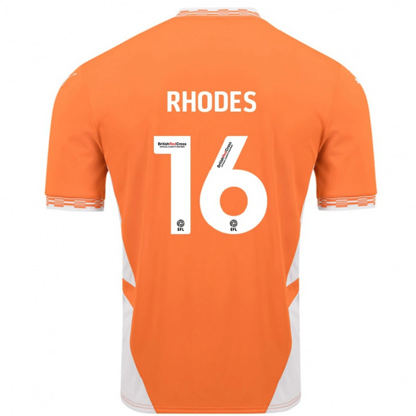 Danxen Pánské Jordan Rhodes #16 Oranžová Bílá Domů Hráčské Dresy 2024/25 Dres