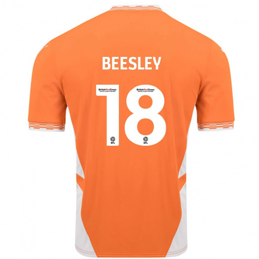 Danxen Pánské Jake Beesley #18 Oranžová Bílá Domů Hráčské Dresy 2024/25 Dres