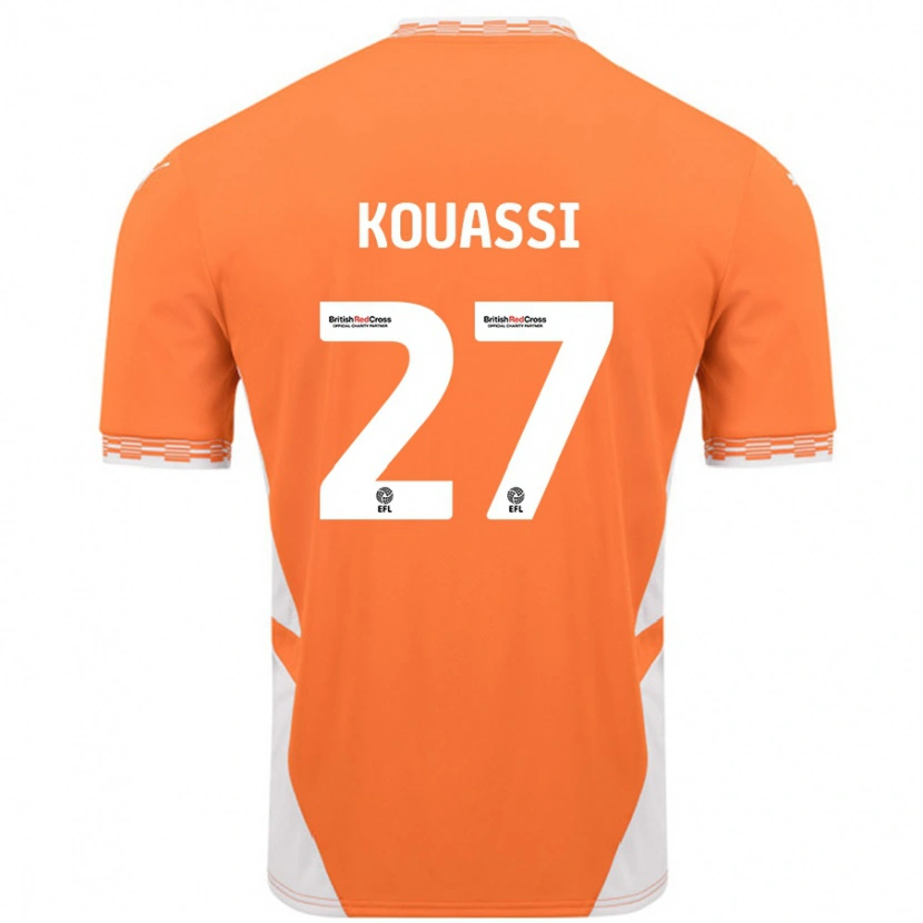 Danxen Pánské Kylian Kouassi #27 Oranžová Bílá Domů Hráčské Dresy 2024/25 Dres