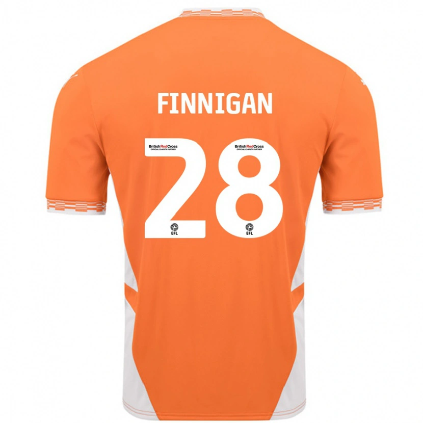 Danxen Pánské Ryan Finnigan #28 Oranžová Bílá Domů Hráčské Dresy 2024/25 Dres