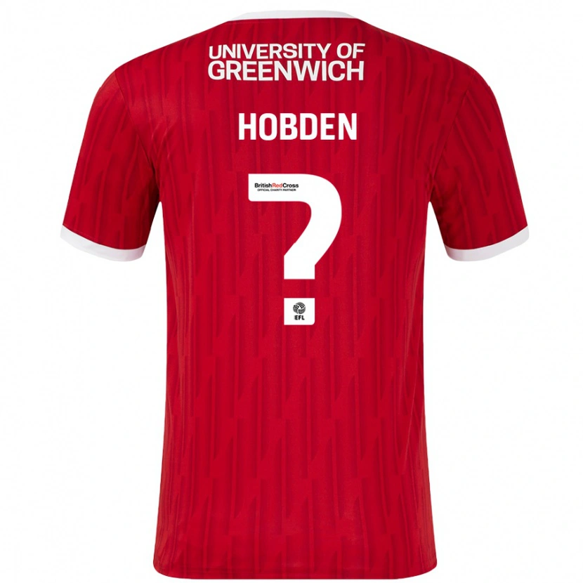 Danxen Pánské Ollie Hobden #0 Červená Bílá Domů Hráčské Dresy 2024/25 Dres