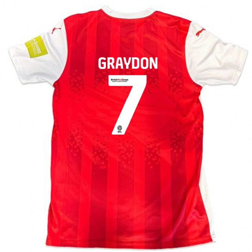 Danxen Pánské Ryan Graydon #7 Červená Bílá Domů Hráčské Dresy 2024/25 Dres