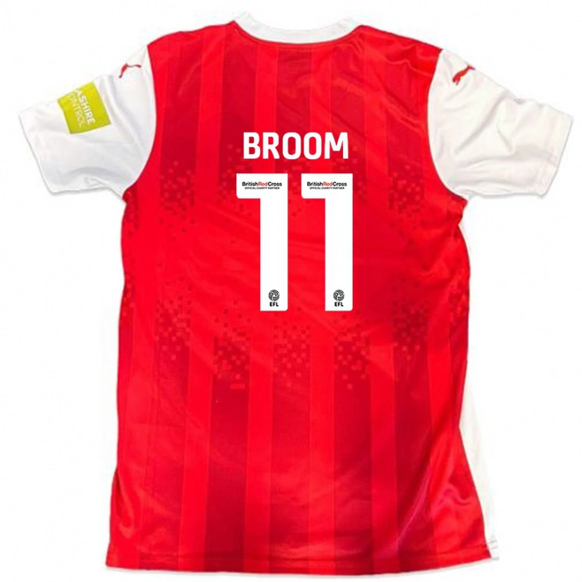 Danxen Pánské Ryan Broom #11 Červená Bílá Domů Hráčské Dresy 2024/25 Dres